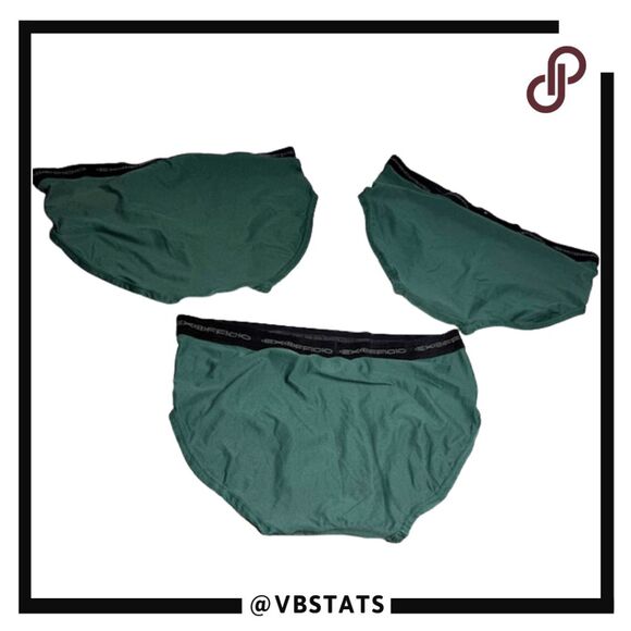 Exofficio Men's 3-Piece Stretch Moisture-Wicking Brief Set Green Black Sz Medium - Picture 2 of 6